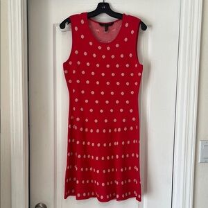 Bcbg Maxazria Red Polka Dot Sleeveless Dress, M